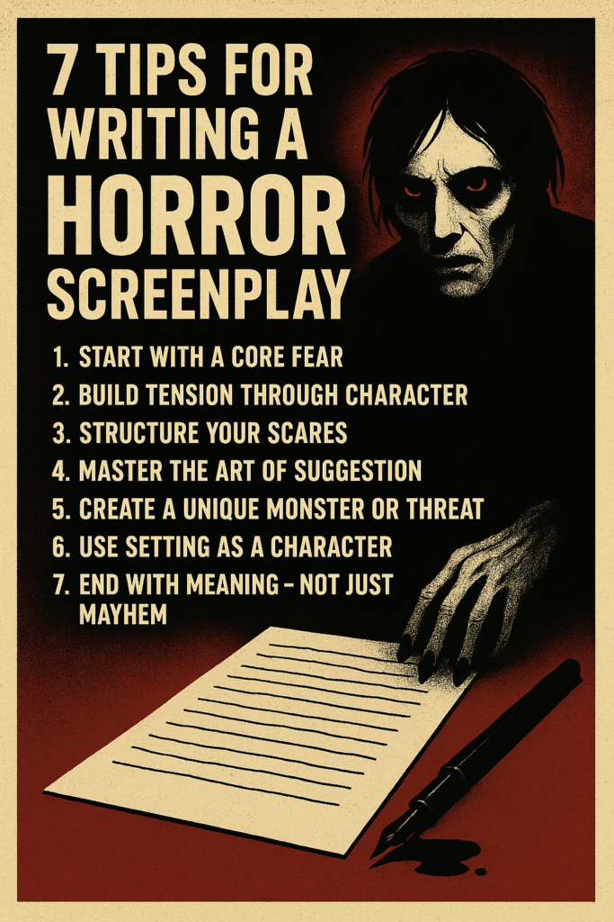 7 Tips for Writing a Horror Screenplay